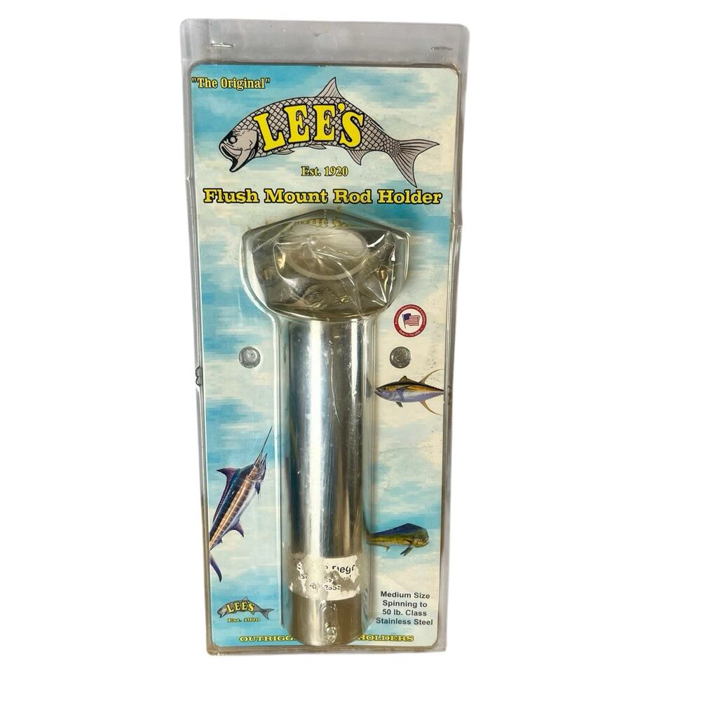Lees Tackle 30 Deg 50lb Medium Stainless Flush Mount Rod Holder RH525SS USA NEW